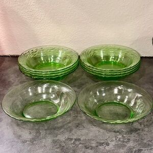 10pc PYREX Fiesta Set Bowls 7.5”x 2” Depth Green Decor,Display, or Usable Bowls!
